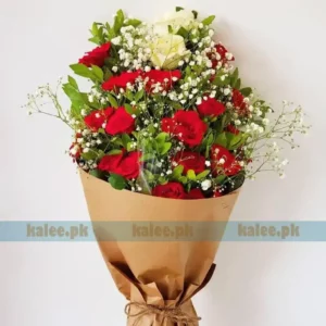 Imported Red & White Rose Flowers Baby Bud
