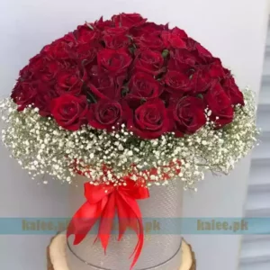 Imported Red Rose Flowers With Baby Bud Bouquet