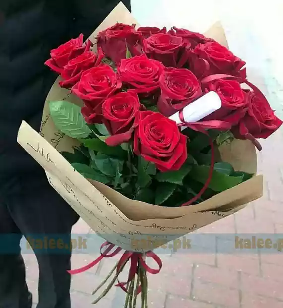 Red Rose Imported Flowers Bouquet
