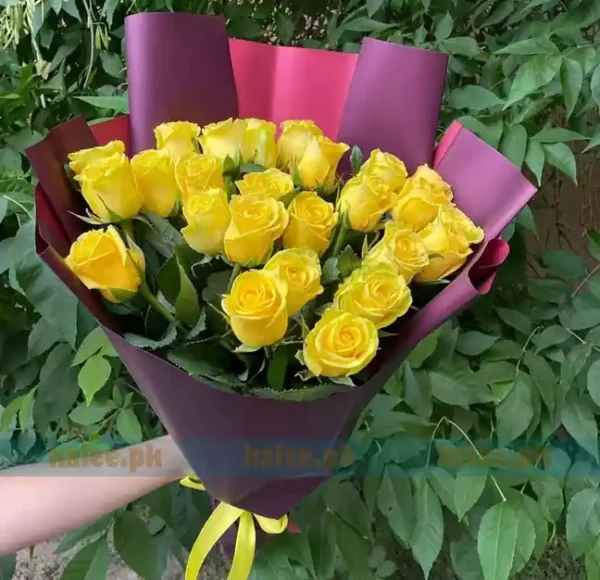 Imported Yellow Rose Flowers Bouquet