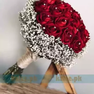 Baby Bud Bridal Bouquet With Imported Red Rose Flowers