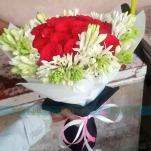 Tulips & Red Rose Flowers Bouquet