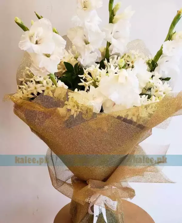 White Tulip Flowers With White Glade Bouquet